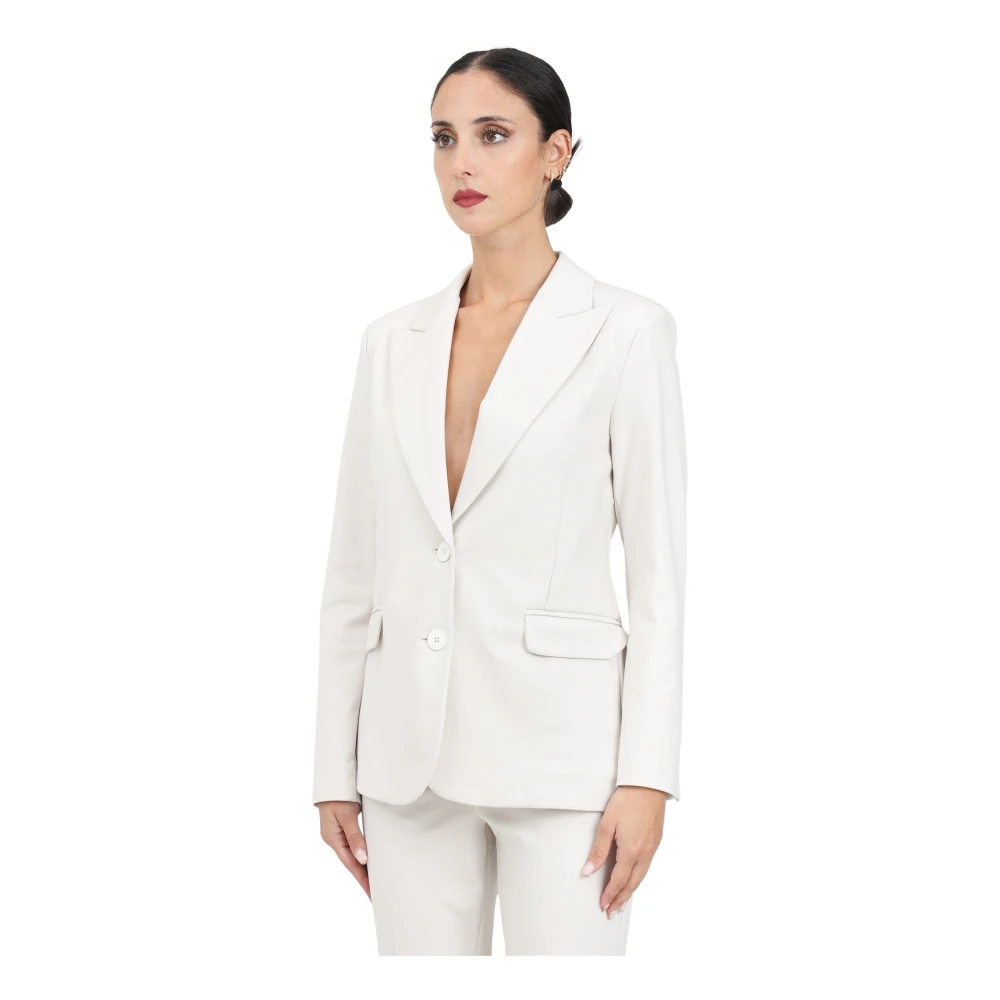 ViCOLO Gestructureerde witte jas voor vrouwen White Dames