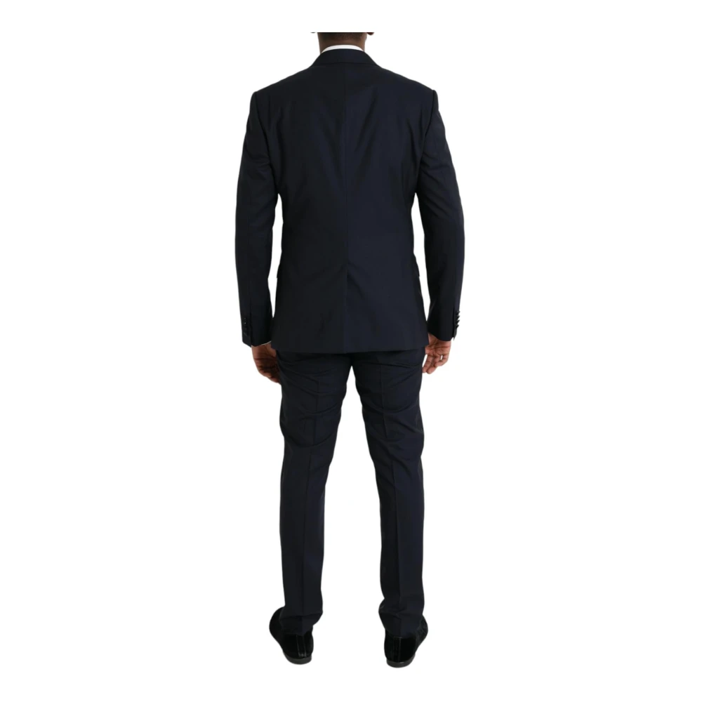 Dolce & Gabbana Donkerblauw Wol 3-Delig Pak Blue Heren