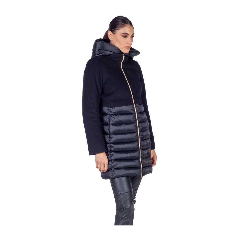 Emme DI Marella Zwarte Dubbellaagse Gewatteerde Pufferjas Black Dames