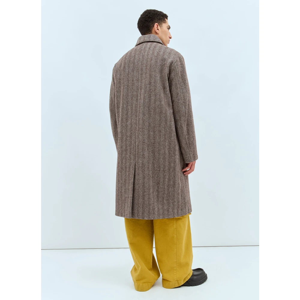 Dries Van Noten Coats Brown Heren