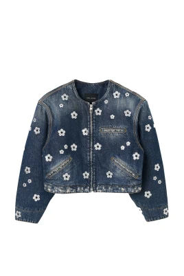 Sequin Daisy Cropped Jacket