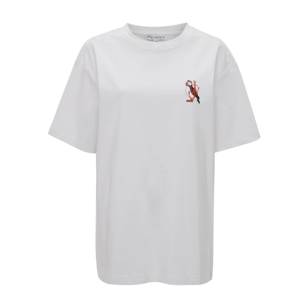 JW Anderson Geborduurd motief ronde hals t-shirt White Heren