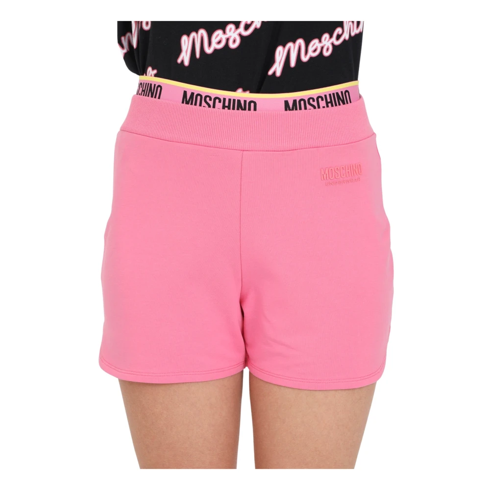 Moschino Roze Logo Elastische Taille Dames Shorts Pink Dames