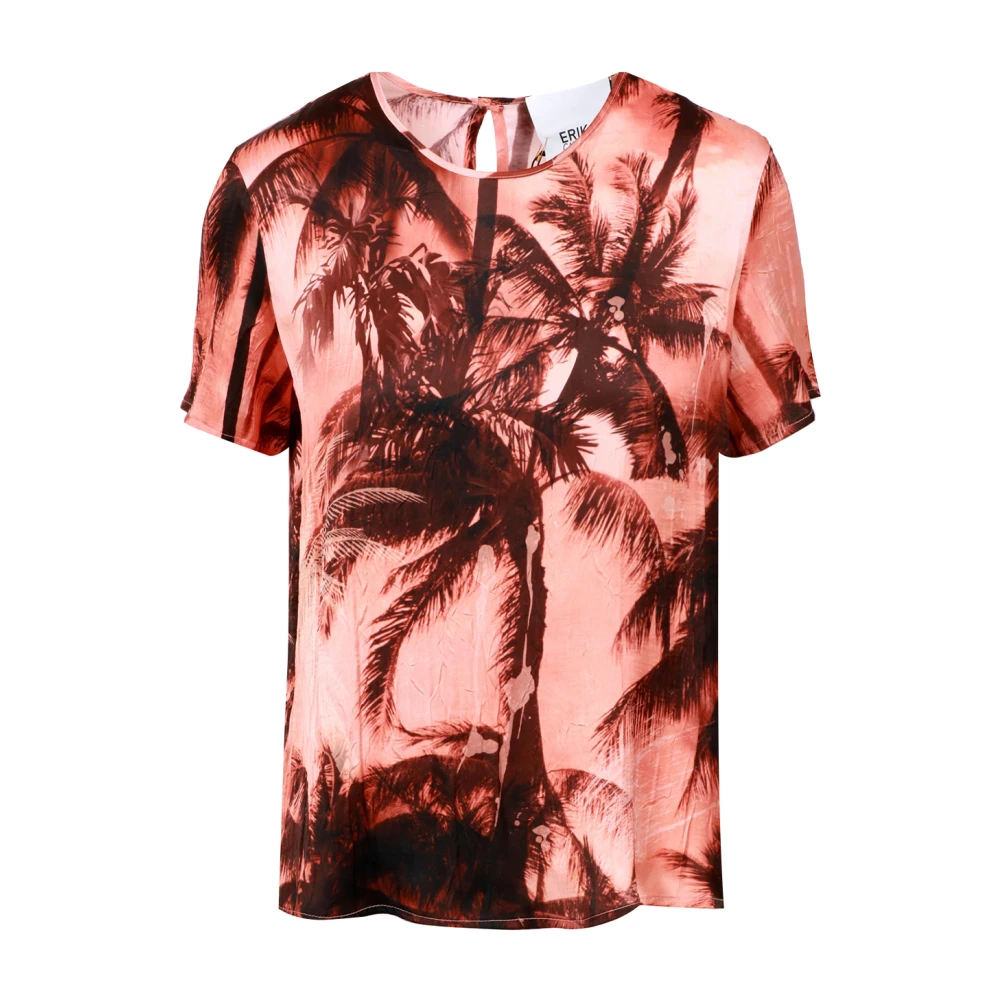 Erika Cavallini Roze Satijnen Jas Multicolor Dames