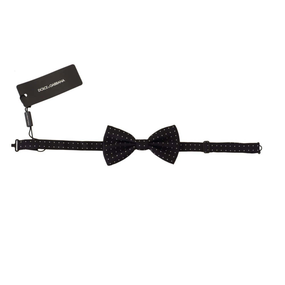 Dolce & Gabbana Polka Dot Zijden Vlinderdas Black Heren