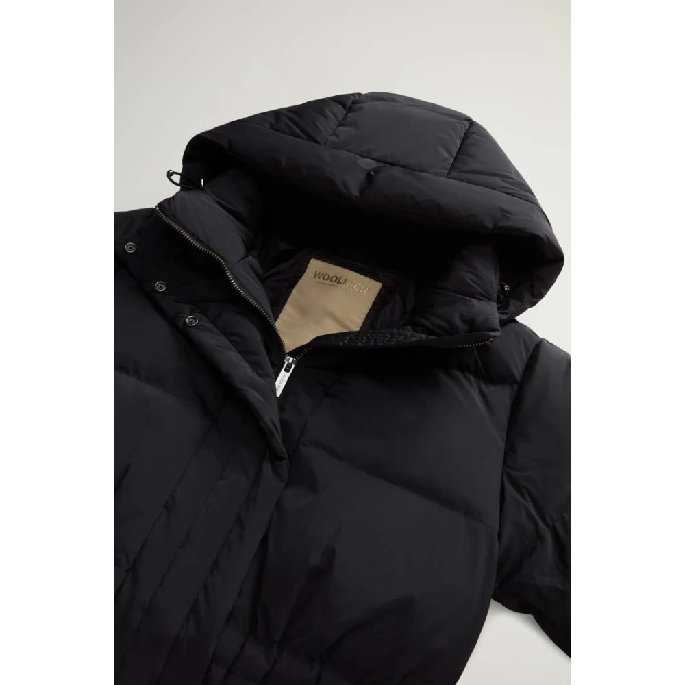 Woolrich Zwarte Pufferjas voor Vrouwen Black Dames