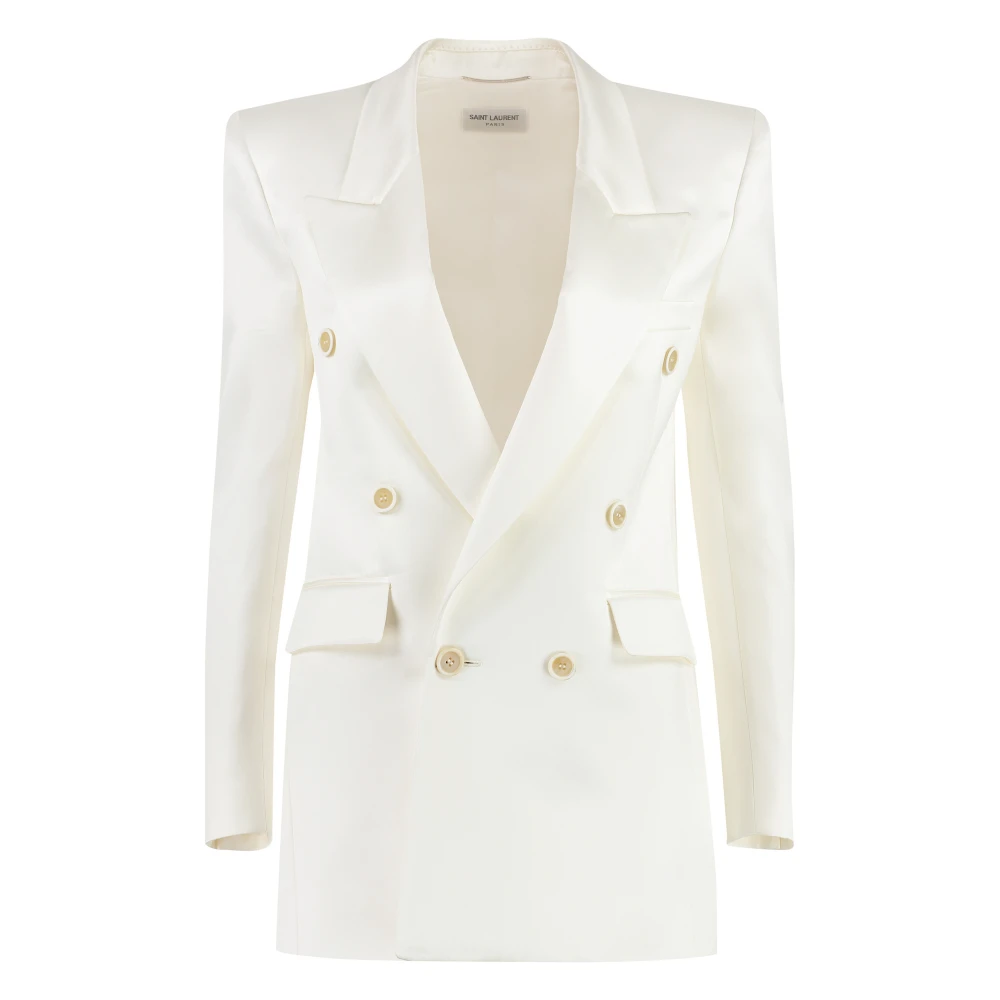 Saint Laurent Stijlvolle Jas Beige Dames