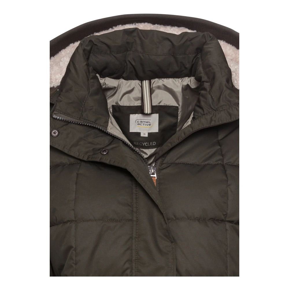 camel active Gewatteerde jas met afneembare capuchon Green Dames
