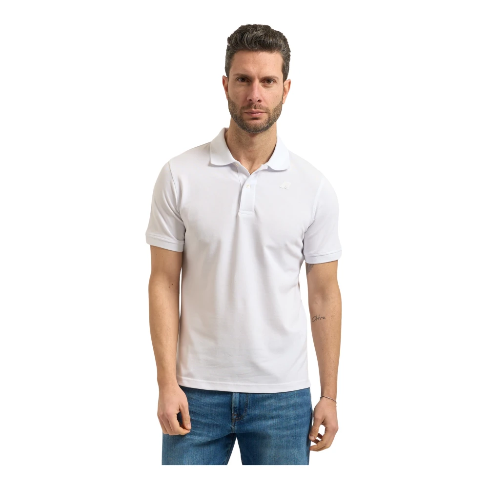 K-Way Mannelijk Wit Tops Heren, L, Katoen, T-Shirts En Polo's