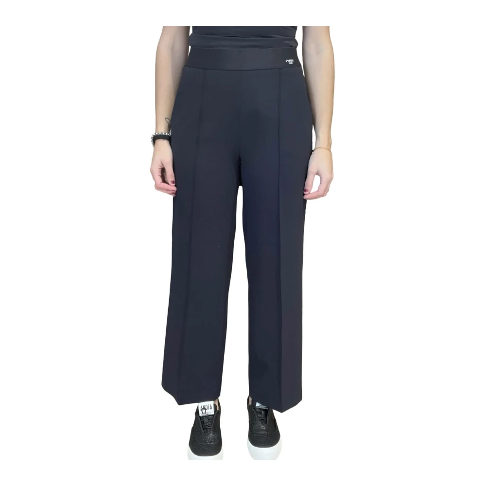 Cambio Women's Blue Wide Trousers, 3XL, Culotte Cameron Trousers