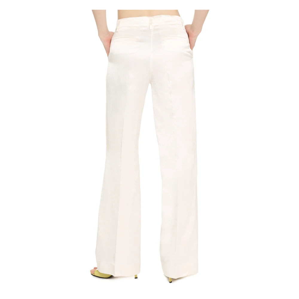 P.a.r.o.s.h. Viscose Zijden Broek met Zakken Beige Dames