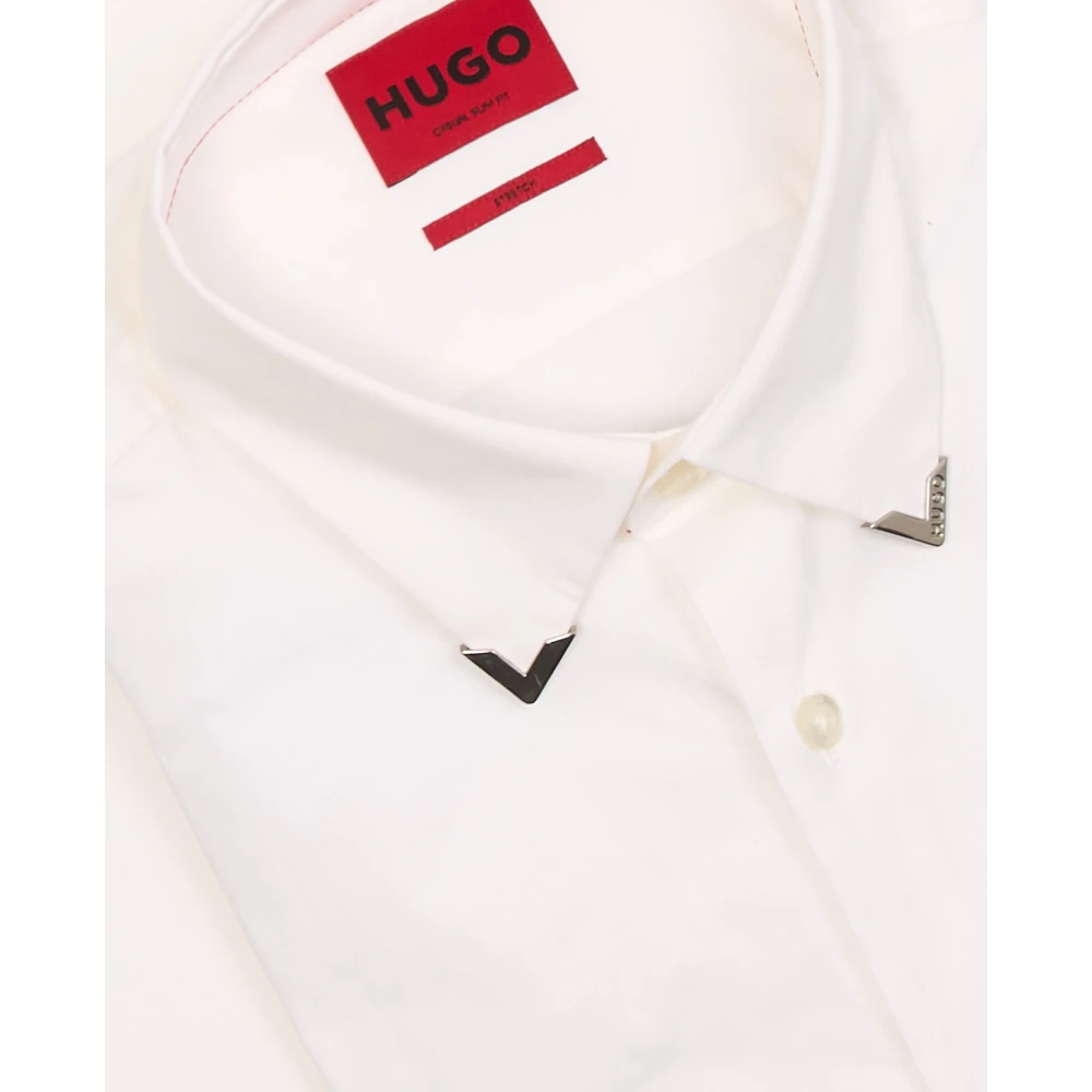 Hugo Boss Witte Ermo Slim Fit Overhemd White Heren