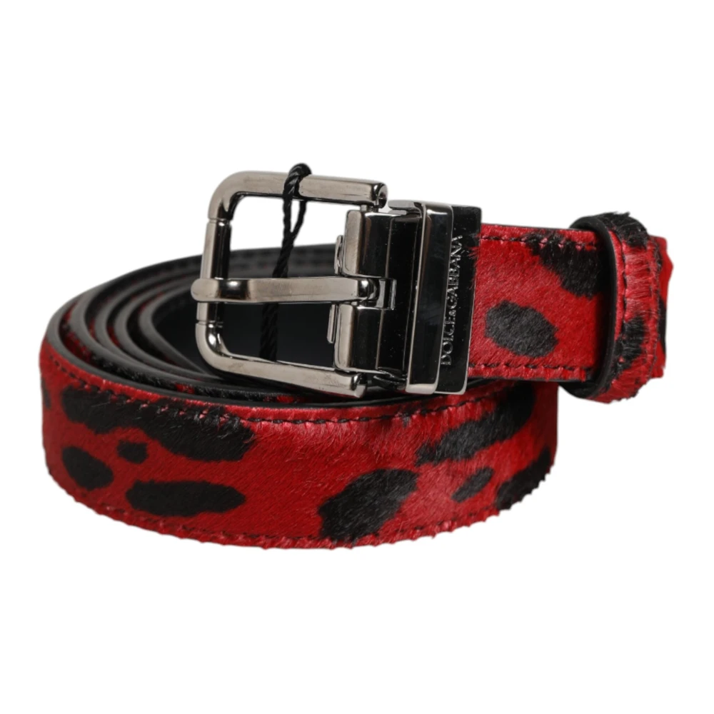 Dolce & Gabbana Unisex Red Classic Dress Belt - Belts - One Size - Accessories