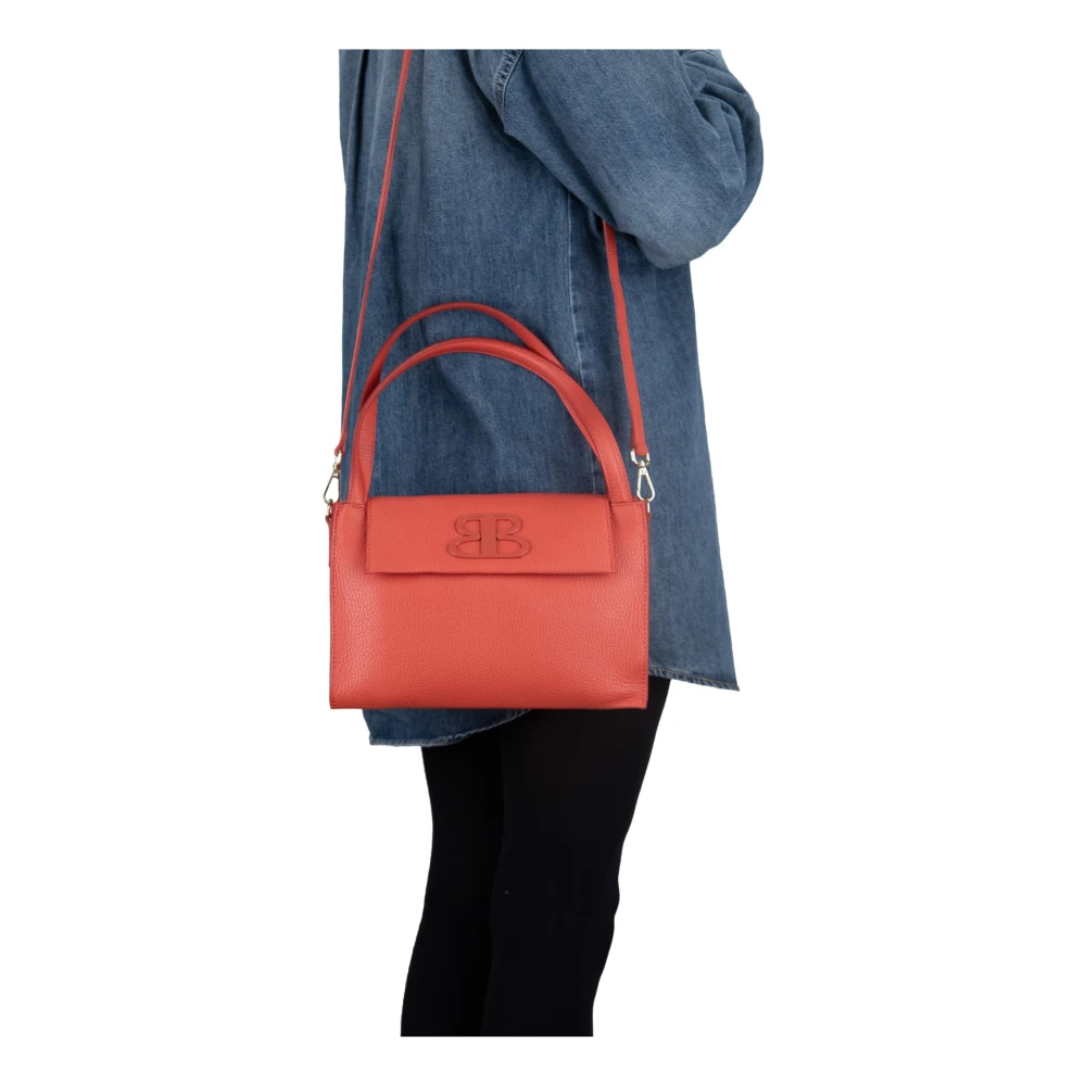 Tosca Blu Dames Schoudertas Magneetknoop Rits Orange Dames