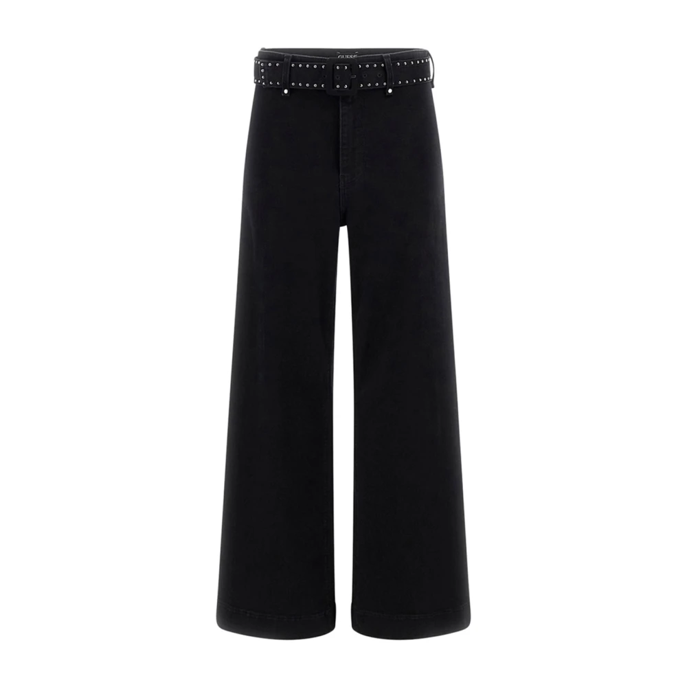 Guess Zwarte Wide Leg Denim Jeans Black Dames