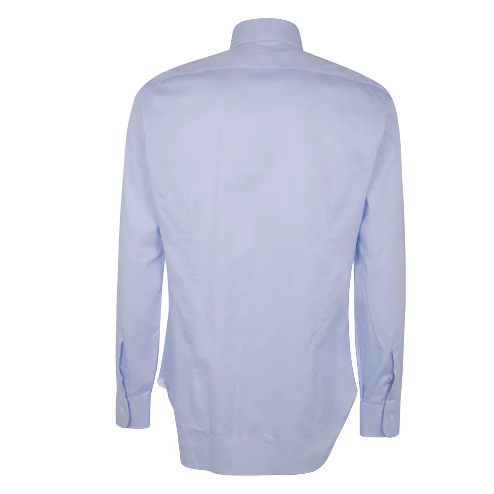 Barba Napoli Microgeperforeerd Klassiek Overhemd Blue Heren