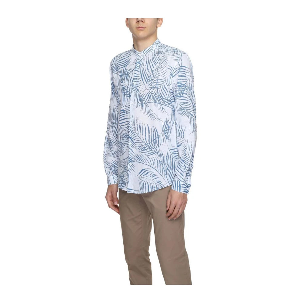 Antony Morato Linnen lange mouwen overhemd Lente Zomer Collectie Blue Heren