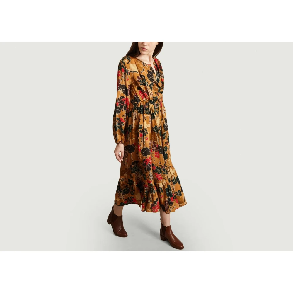 Chloé Bloemenprint Raita Jurk Brown Dames