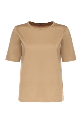 T-shirt i bomullsjersey med slitsar