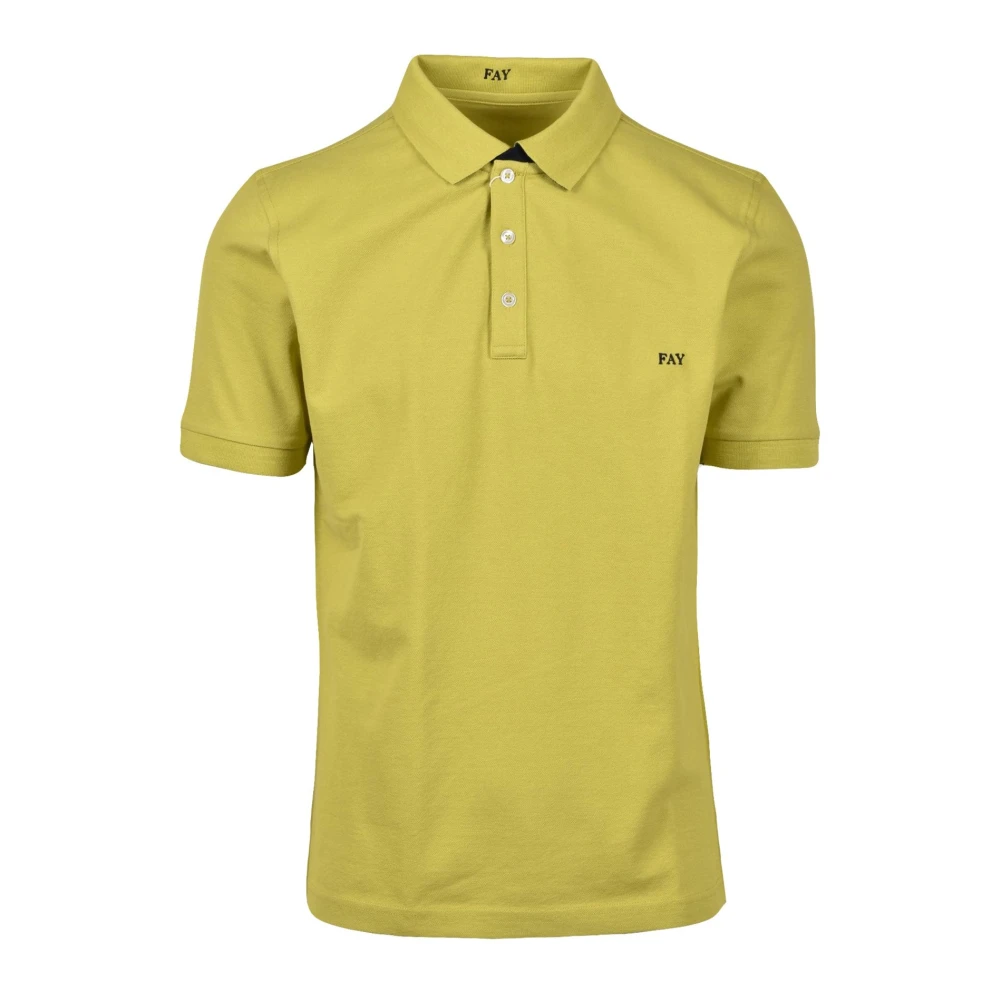 Fay Katoen Elastaan Polo Shirt Green Heren
