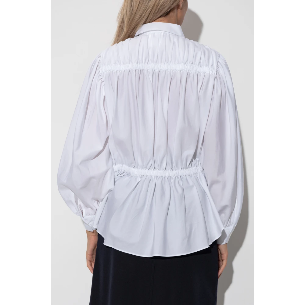 Comme des Garçons Shirt met decoratieve draperieën White Dames