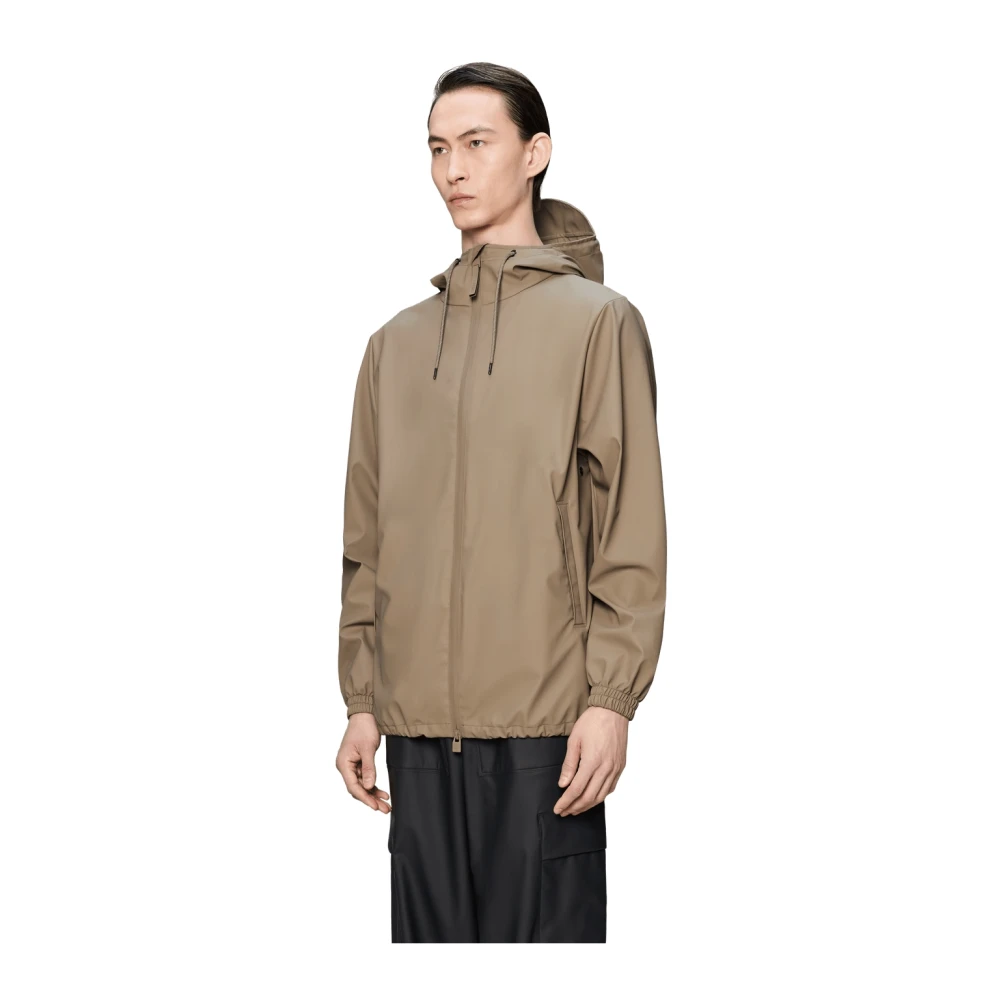Rains Men's Beige Rain Jackets, L, Storm Breaker W3 Jacket