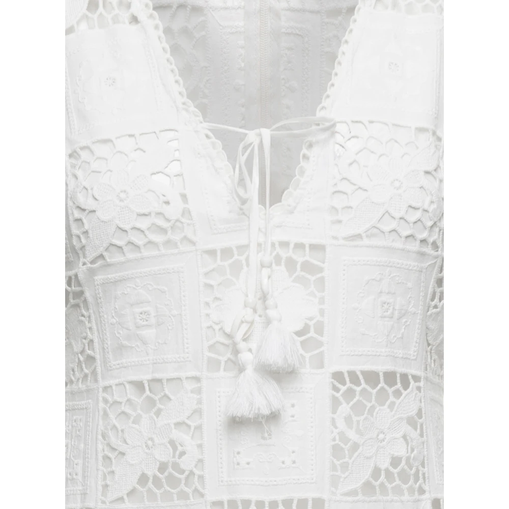 Sea NY Witte Geborduurde V-Hals Jurk White Dames