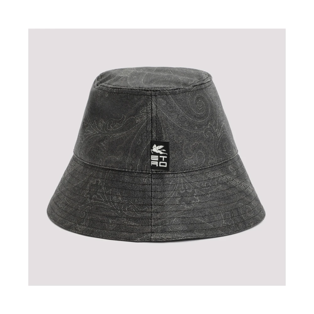 ETRO Zwarte Paisley Bucket Hat Aw23 Black Heren