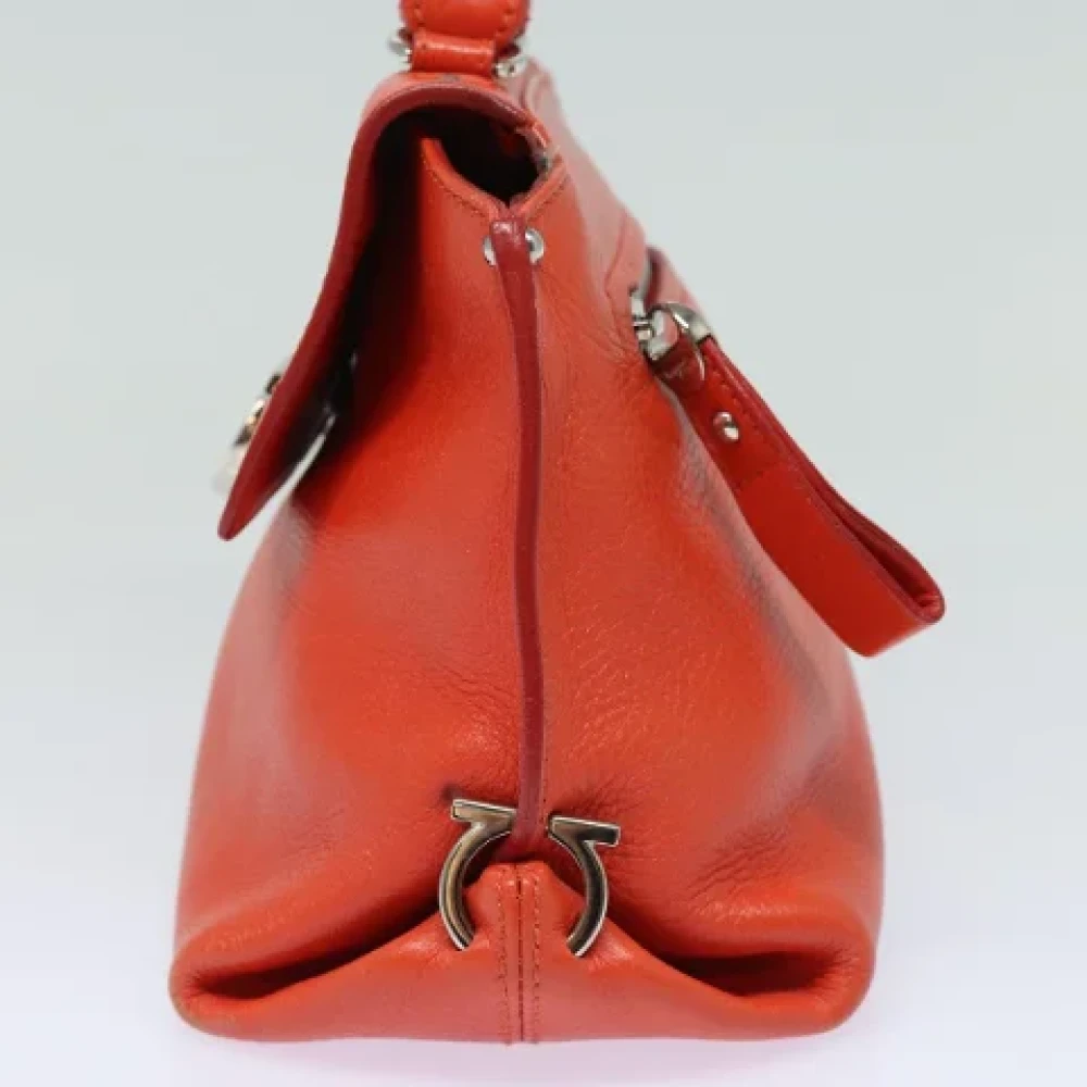 Salvatore Ferragamo Pre-owned Leather handbags Orange Dames