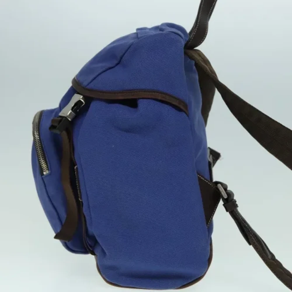 Prada Vintage Pre-owned Canvas backpacks Blue Dames