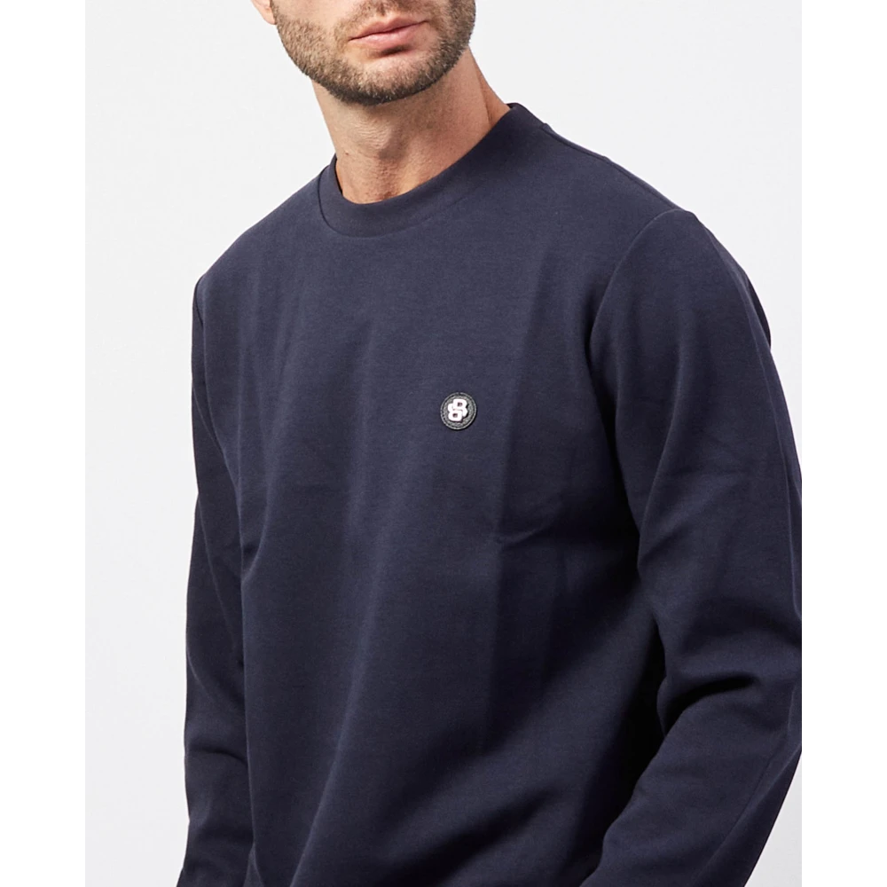 Hugo Boss Blauwe Katoenen Trui met Ronde Hals Blue Heren