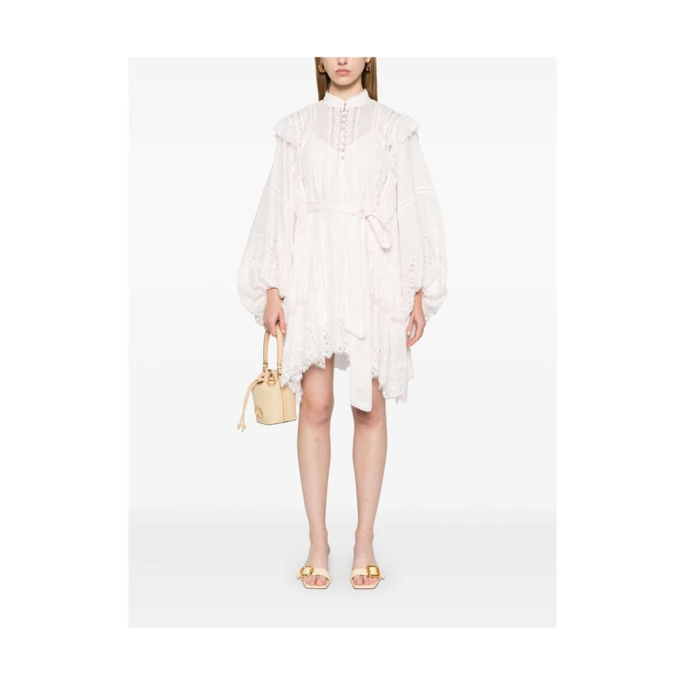 Zimmermann Roze Kant Jurk met Kristal Knopen Pink Dames