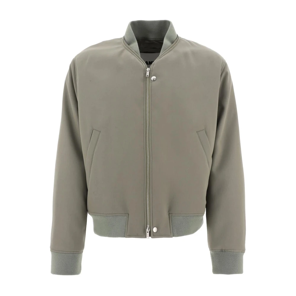 Jil Sander Stijlvolle Gabardine Bomberjack Gray Heren
