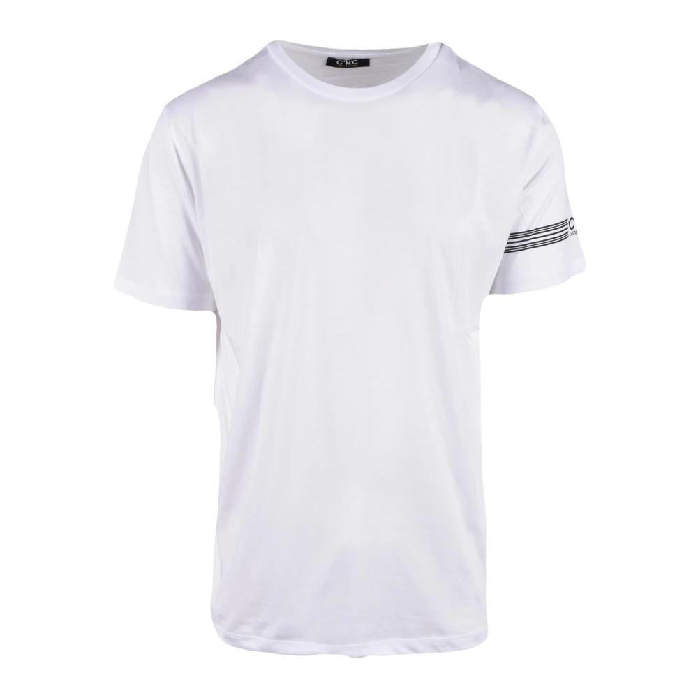 Costume National Katoenen T-shirt met uniek ontwerp White Heren
