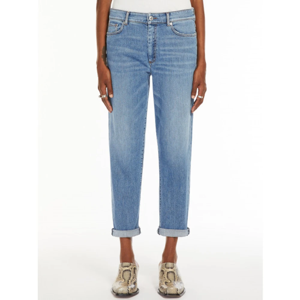 Max Mara Vintage Boyfriend Cut Denim Jeans Blue Dames