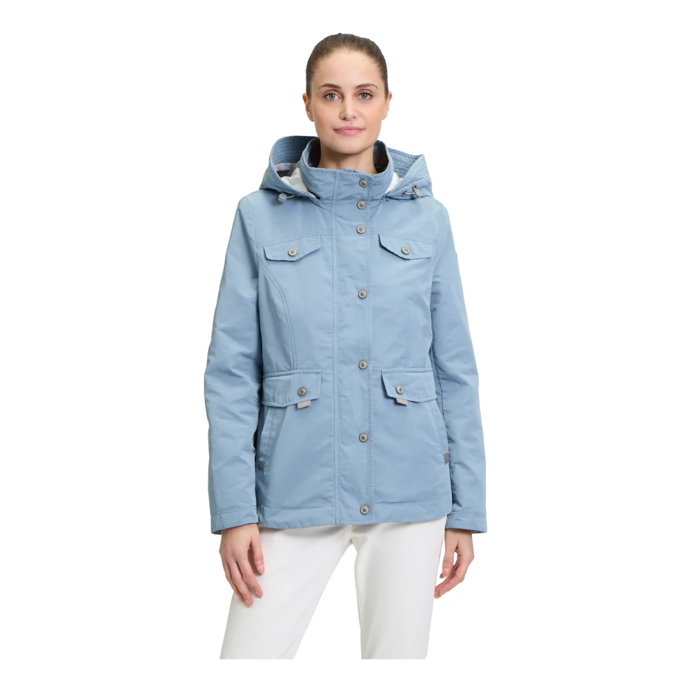 Gil Bret Zomerjas met capuchon en ruitdetails Blue Dames