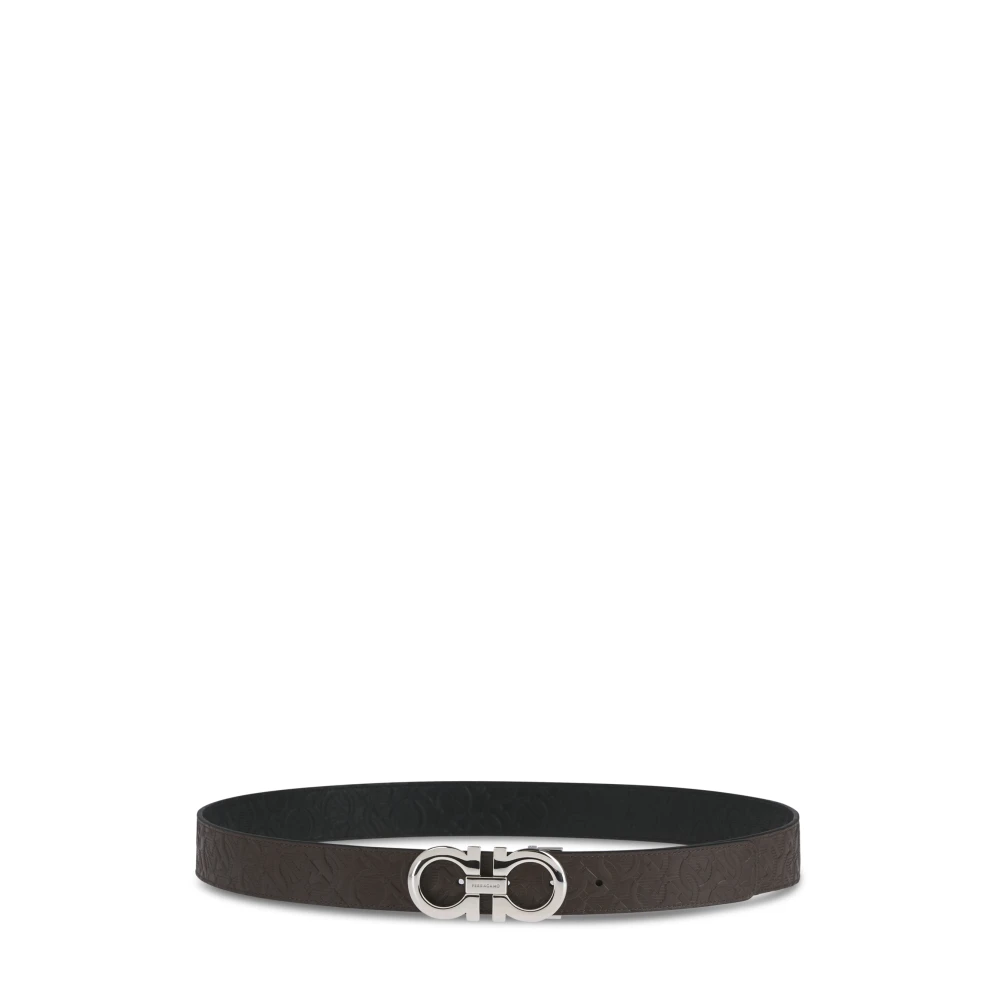 Salvatore Ferragamo Dubbele Gancini Riem Brown Heren