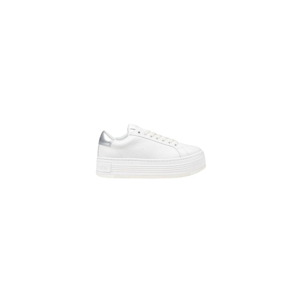 Calvin Klein Jeans Leren Sneaker Dames Collectie Lente/Zomer Dames Schoenen Grijs
