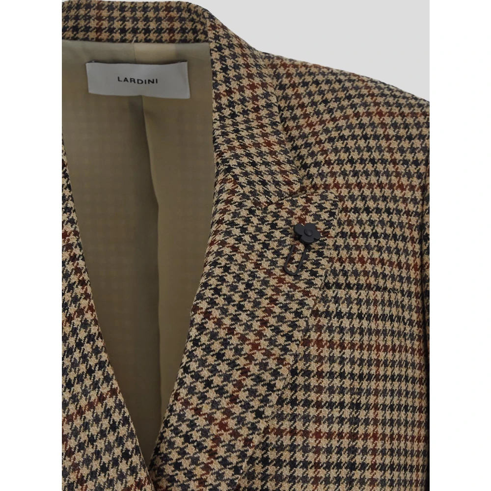 Lardini Dubbelrijige alpaca en nylon jas Beige Dames