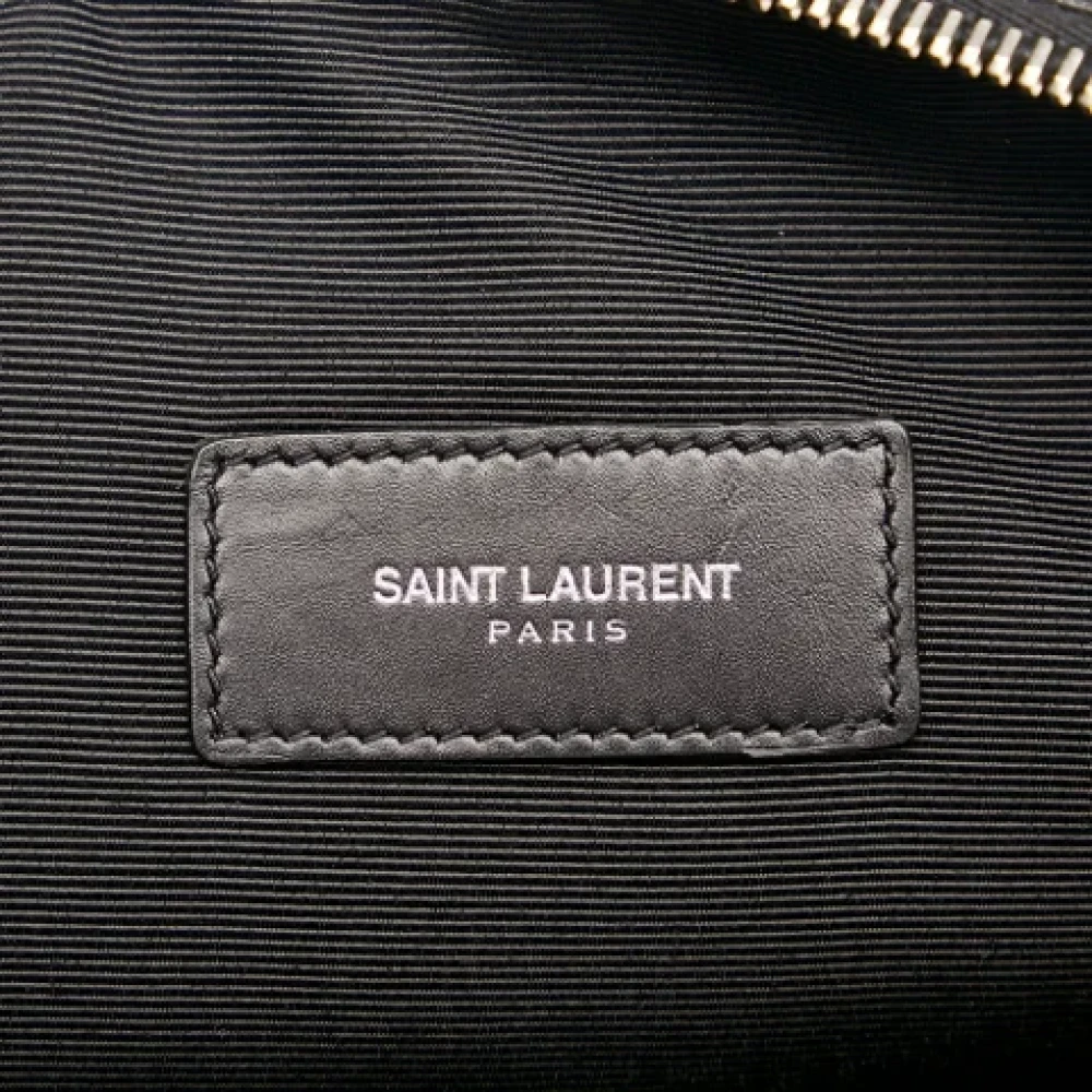 Saint Laurent Vintage Tweedehands Zwarte Leren Saint Laurent Clutch Black Dames