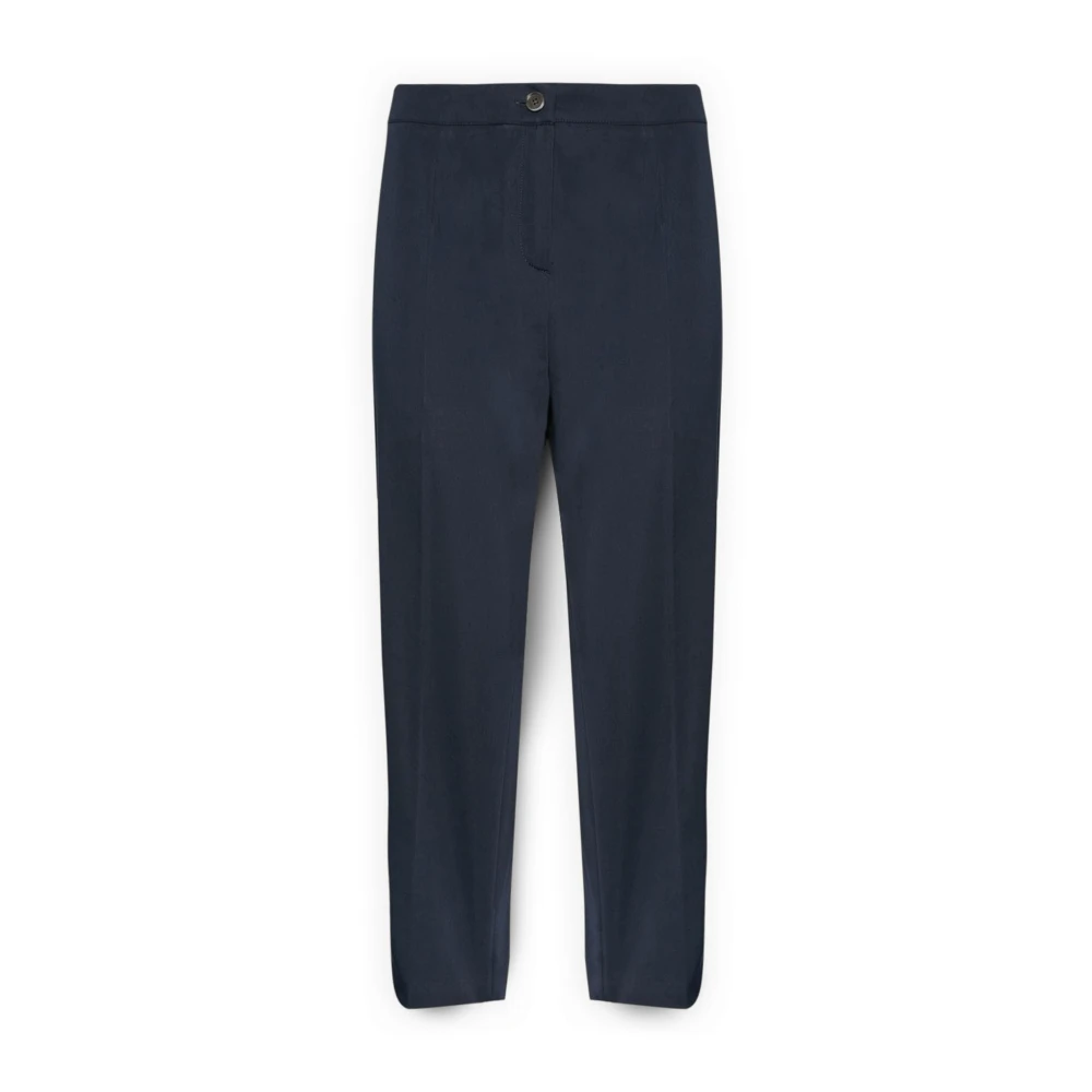 Elena Mirò Mujer Azul - Pantalones De Pernera Recta En Satén Elástico- Trousers - L- Pantalones De Pernera Recta En Satén Elástico