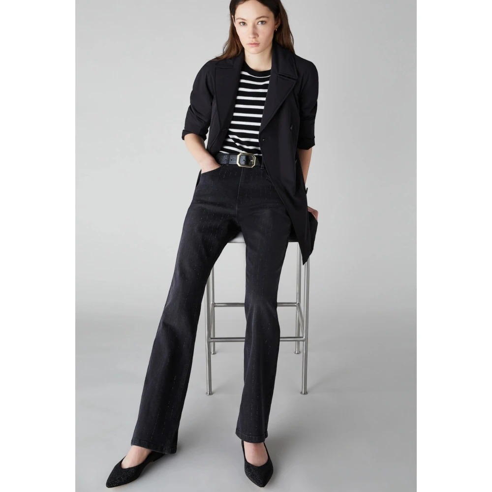 Marella Zwarte Glamour Jeans met Strass Black Dames