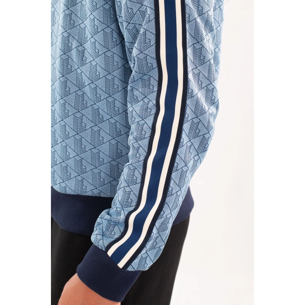 Lacoste Monogram Trainingsjack in Jacquard Stijl Blue Heren