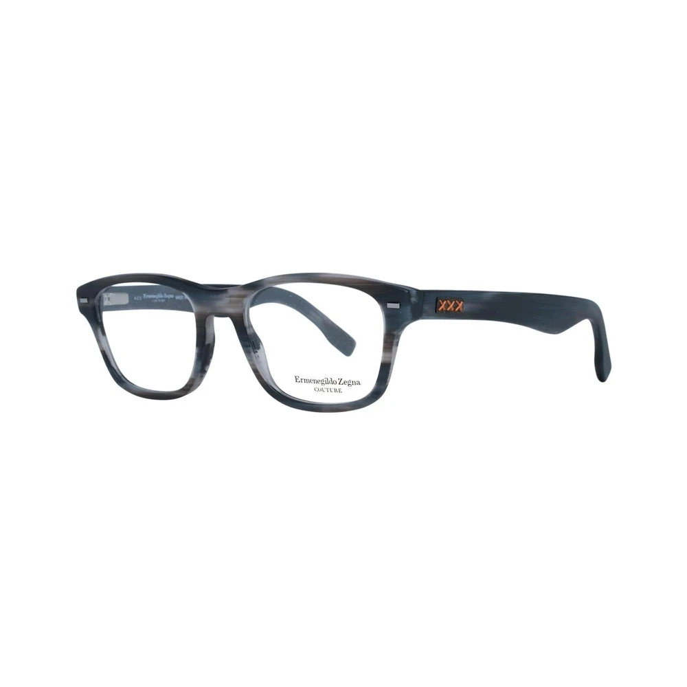 Zegna Men's Gray Stylish Trapezium Optical Frames With Demo Lenses