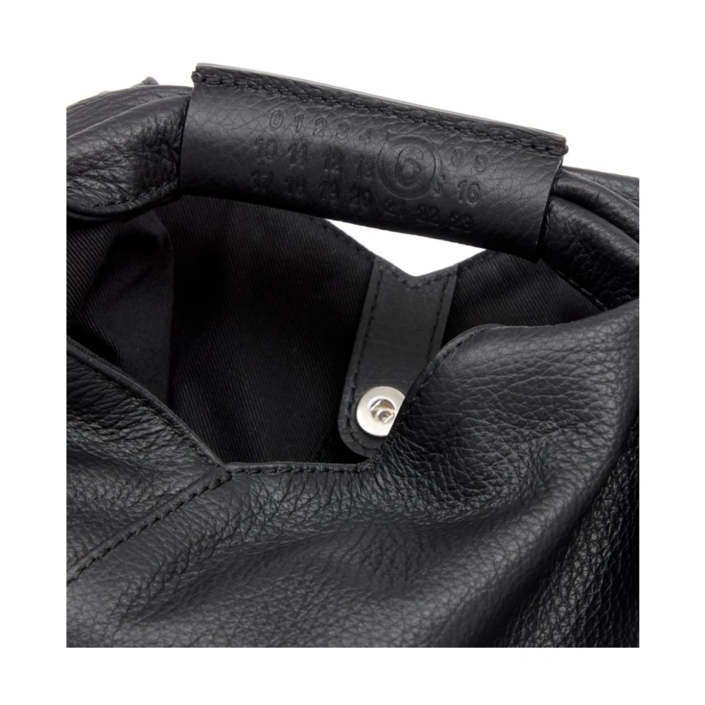 MM6 Maison Margiela Zwarte leren gedrapeerd ontwerp handtas Black Dames