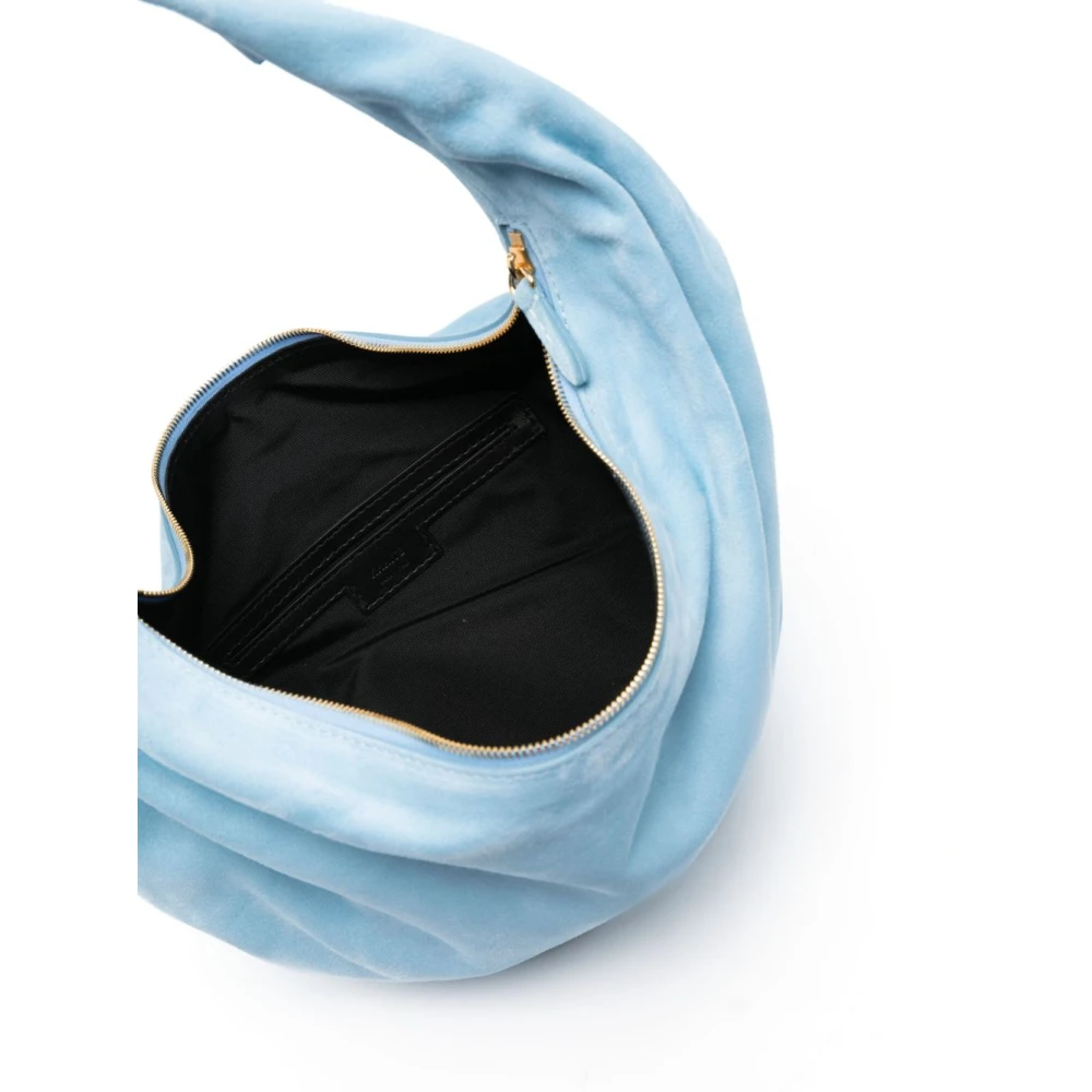 Khaite Blauwe Velvet Olivia Hobo Tote Tas Blue Dames