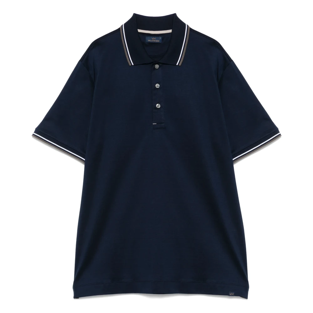 PAUL & SHARK Katoenen Polo Shirt 3 Knopen Italië Blue Heren