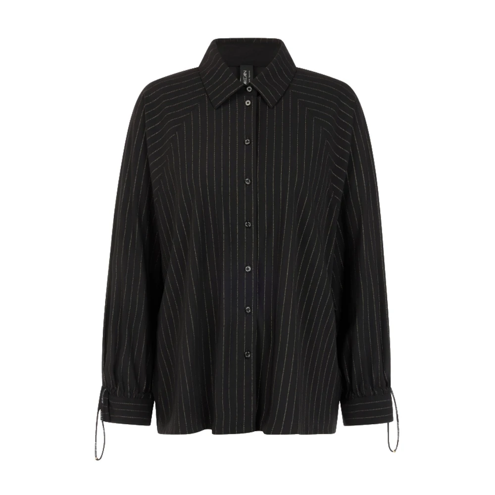 Marc Cain Schwarz Nadelstreifen-Bluse Mit Fledermausärmel 40 - Bild 2