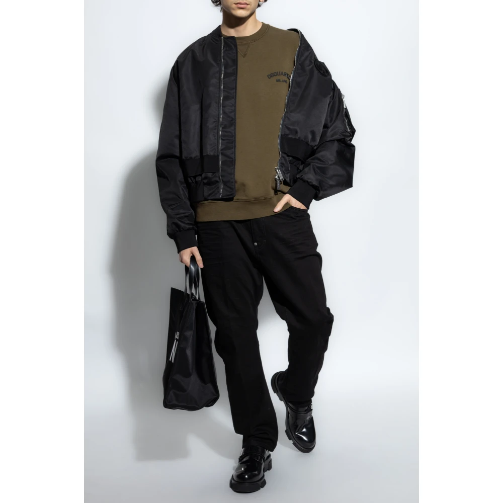 Dsquared2 Sweatshirt met reliëf logo Green Heren