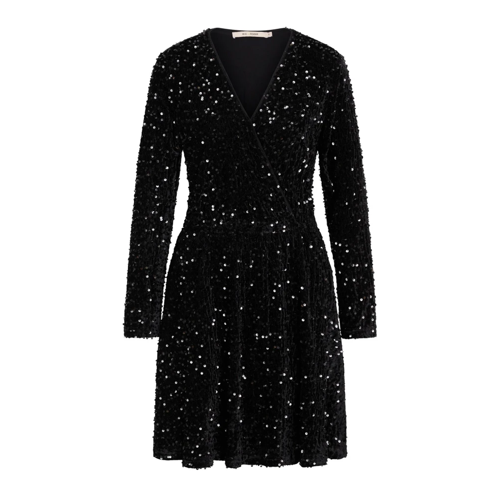 RUE de Femme Sprankelende Zwarte Wikkeljurk Black Dames